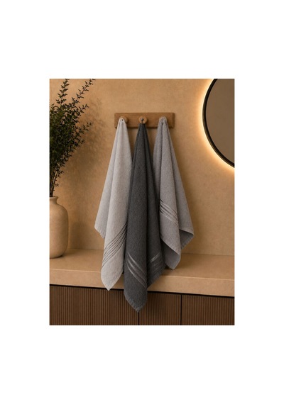 Alia Soft 50x90 Cm 10'lu El Ve Yüz Havlu Set Gri