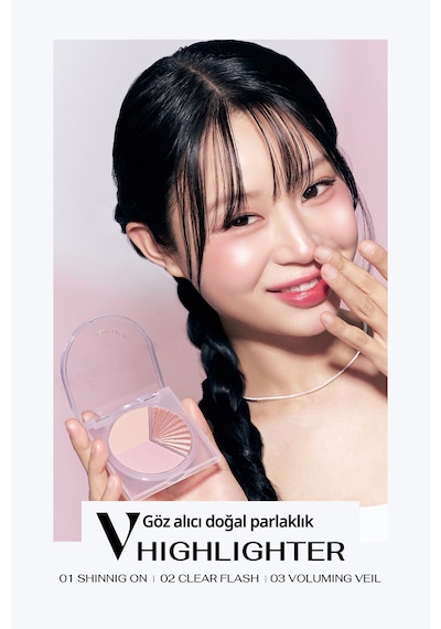 İnci Işıltıları İçeren Aydınlatıcı Paleti Perıpera V Highlighter Ad 003 Voluming Veil
