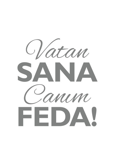 Vatan Sana Canım Feda Sticker17x17 Cm Gri