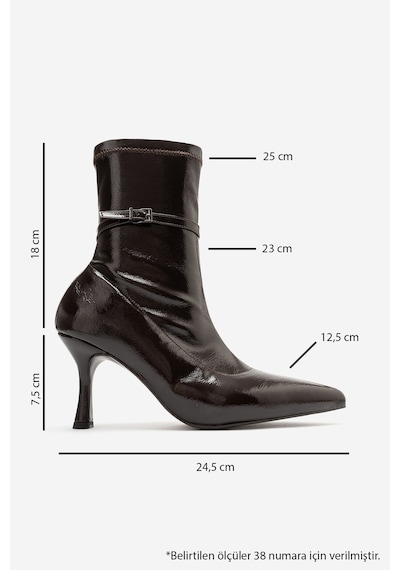 Luvi Shoes Andora Kahverengi Kırışık Rugan Kadın Topuklu Bot