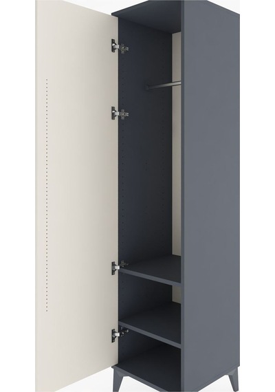 Hyperion Dolap 2 Raflı Tek Kapaklı Tek Askılı 44x44x182 Antra... Antrasit