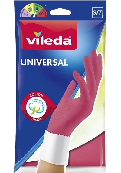 Vileda Standart Universal Doğal Lateks S Beden Kırmızı Eldiven