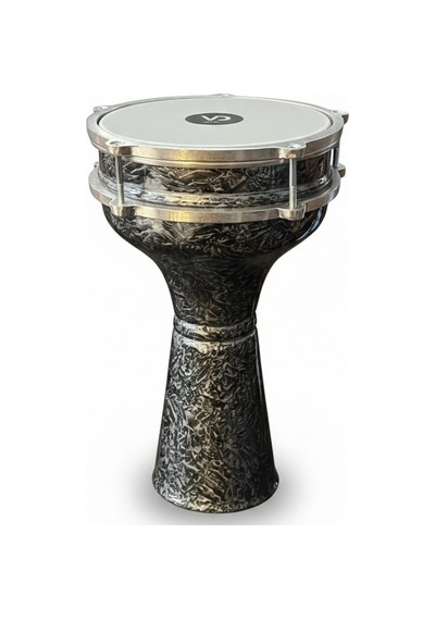 Vatan Yüzüklü Darbuka Gri Kırçıllı Desenli