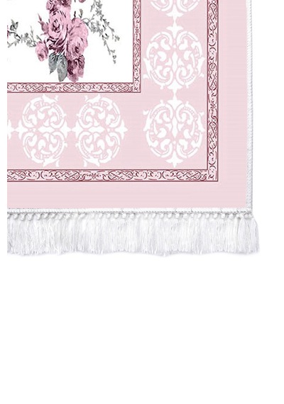 Dekoreko Ipek Halı Dijital Saçaklı 1912 Desen 2 Pembe