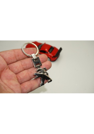 Peugeot Uyumlu Lion Aslan Logo Çift Yön Krom Metal Stil Anahtarlık