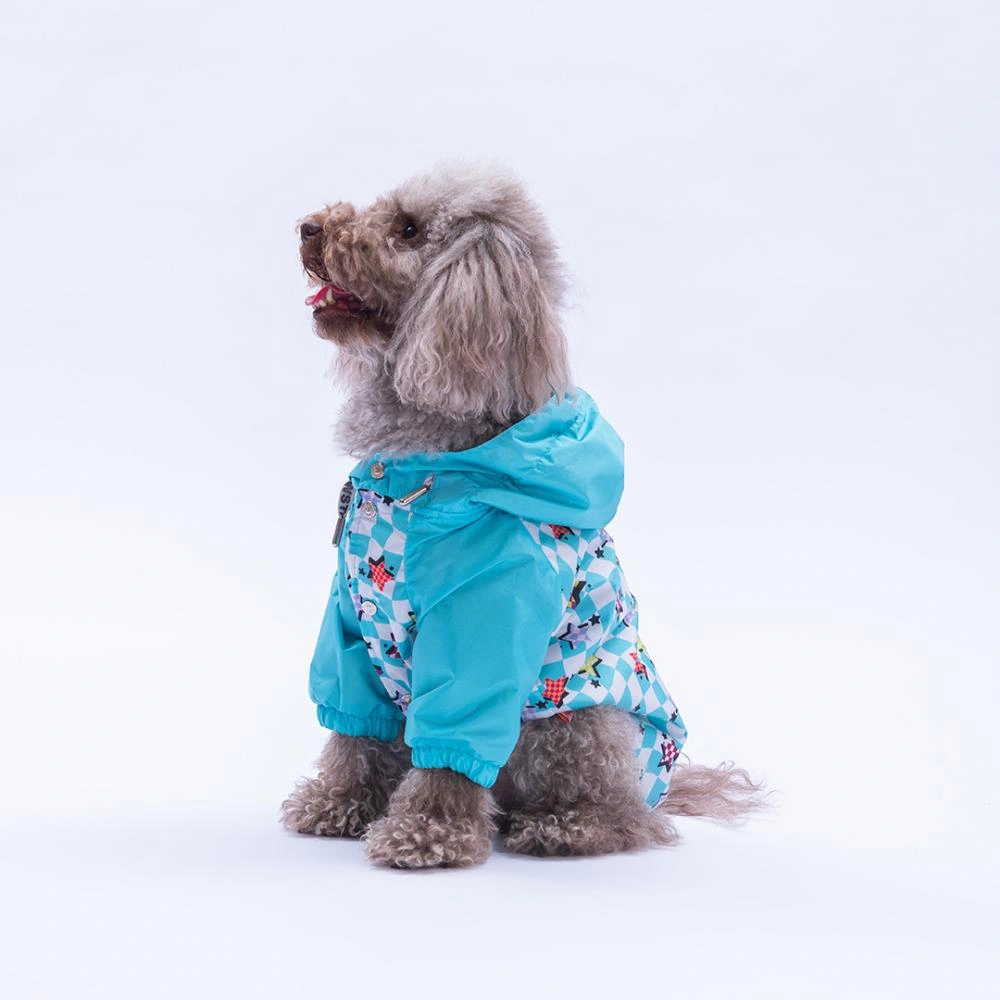 Barcelona Nights Yıldız Desenli Köpek Mont Köpek Yağmurluk Köpek Kıyafeti Köpek Elbisesi