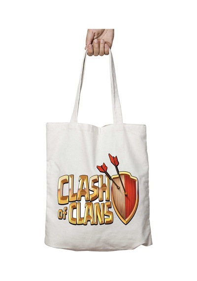 Art Hediye Unisex Clash Of Clans 2 İki Taraf Kalıcı Yıkanabilir Okul Plaj Omuz Bez Çanta Çok Renkli