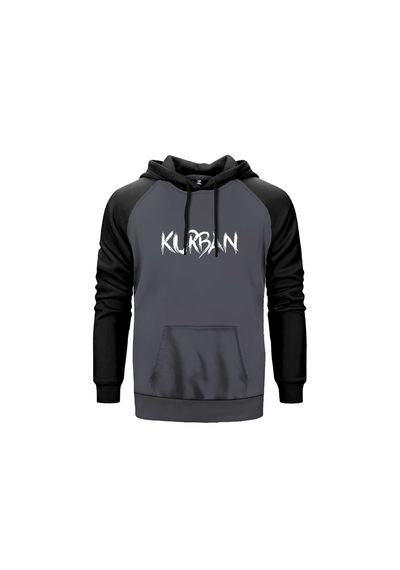 Kurban Text Gri Renk Reglan Kol Sweatshirt