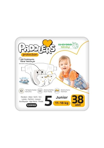 Protection Bebek Bezi 5 Numara Junior 11-18 Kg 38 Adet Jumbo Paket, Maksimum Koruma