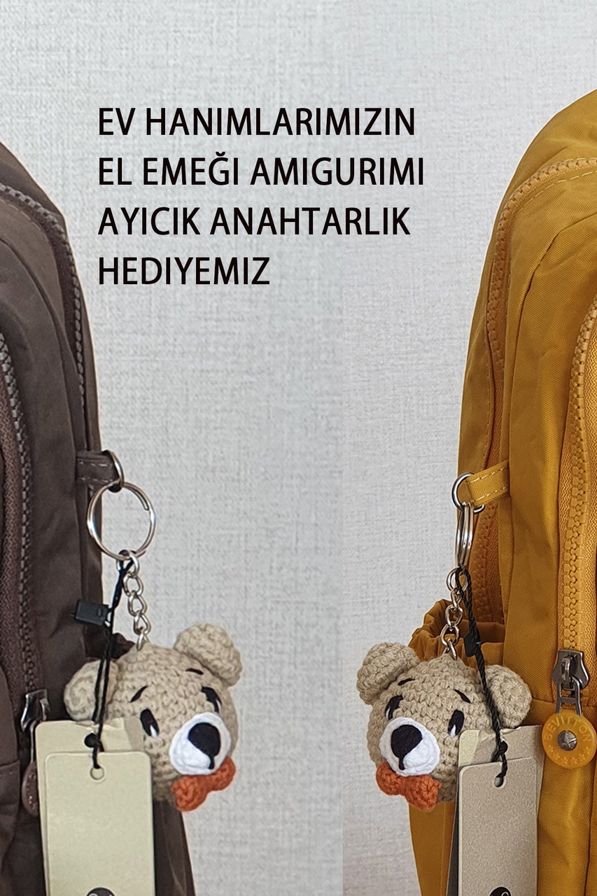 Nemo Group Haki Okul Çantası Ayıcık Anahtarlık Hediyeli