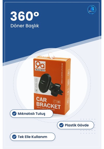 Araç Telefon Tutucu Mıknatıslı Döner Havalandırma Girişi Manyet