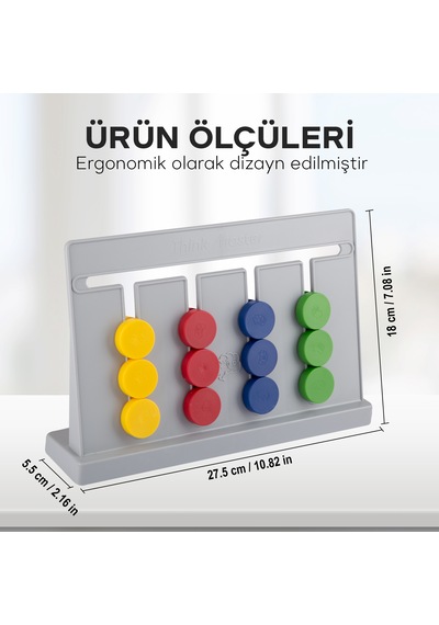 Thinkmaster Rubik Abaküs Montessori Renk Eşleştirme Oyunu Dijital Oyun Kartları İle Destekli