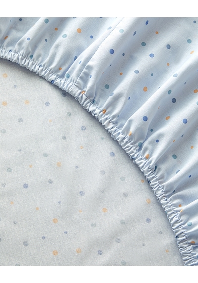 English Home Funny Dots Pamuklu Bebe Lastikli Çarşaf Takımı Mavi