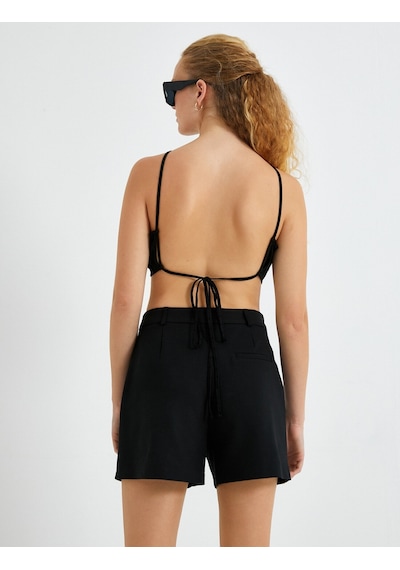 Koton Crop Atlet Halter Yaka Siyah 2sak30009uw 2SAK30009UW999