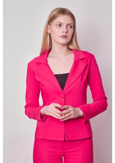 Kadın Yakalı Cep Kapaklı Uzun Kol Hafif Likralı Kumaş Blazer Ceket Pantolon Jument 40076 -fujya Fujya Kadın Yakalı Cep Kapaklı Uzun Kol Hafif Likralı Kumaş Blazer Ceket Pantolon Jument 40076 -fujya Fujya