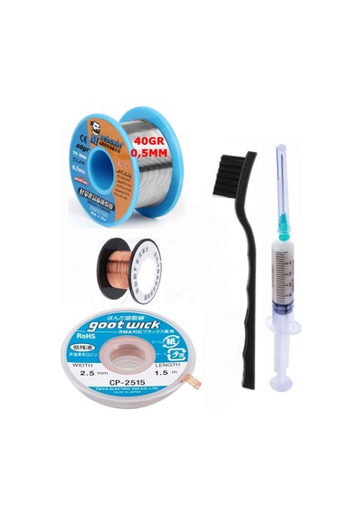 Mechanic Lehim Noclean Sn63/pb37 40g 0,5mm Lehim Toplama Cp-2515 Emme Teli 2,5mm 5li Set