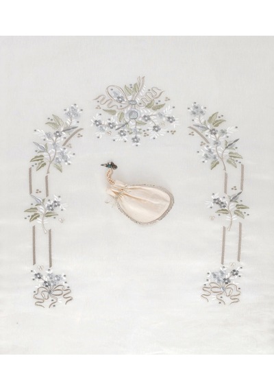 Flower Garden İpek Seccade - Beyaz