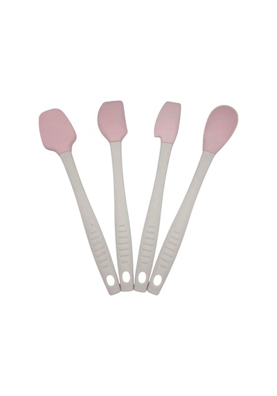 Silikon 4lü Spatula Kaşık Seti Silikon Pembe Diğer