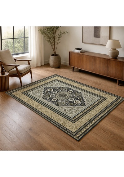Kartela Halı Vina Halı Jüt Taban Dokuma Halı Antrasit - 80 X 120 Cm