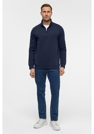 Süvari Lacivert Regular Düz Yarım Balıkçı Yaka Sweatshirt Lacivert