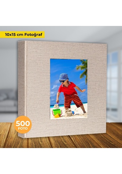 Aledo 10x15cm 500'lük Klasörlü Koton Desenli Lüx Fotoğraf Albümü
