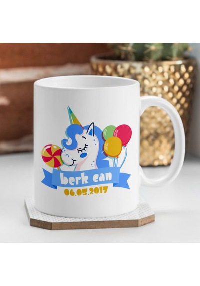 Kişiye Özel Isimli Tarihli Erkek Bebek & Çocuk Beyaz Kupa Bardak (296109636)