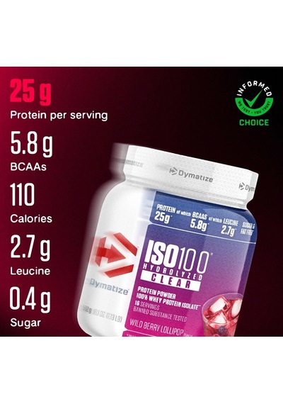 Dymatize Iso 100 Hydrolized Clear Whey Protein 512 Gr Orman Meyveleri