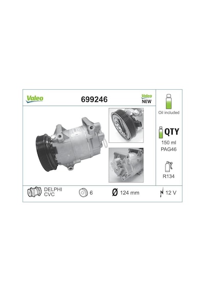 Wöbermann + Valeo Nissan Qashqai 2013-2018 Klima Kompresörü
