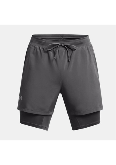 Under Armour Launch 5 2-ın-1 Erkek Şort 1382640-025 Gri