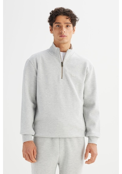 Lee Erkek Pike Interlock Half Zip Sweatshirt Graymelange Çok Renkli
