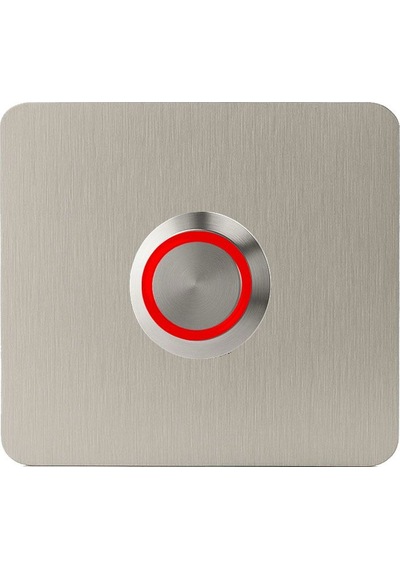 Lockway Z402k Paslanmaz 304 Kare Zil Butonu 60x60mm Kırmızı Led