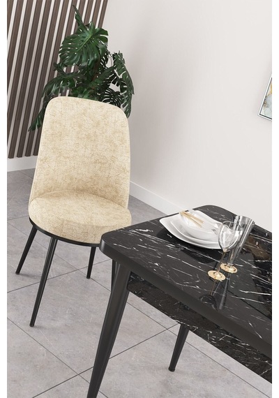 Canisa Concept Nil Serisi 70x110 Sabit Mutfak Masası Takımı Siyah Mermer Desen Masa 4 Krem Sandalye Krem Sandalyeler Siyah Masa Canisa Concept Nil Serisi 70x110 Sabit Mutfak Masası Takımı Siyah Mermer Desen Masa 4 Krem Sandalye Krem Sandalyeler Siyah Masa
