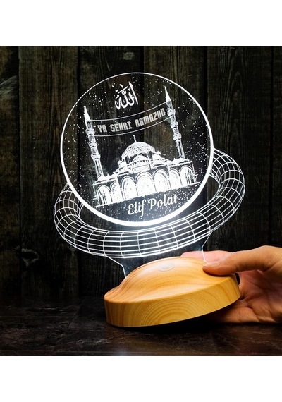 Ayrex Özel Isim Soyisim Ve Mahya Yazısı Yazılabilen Camii 3d Led Lamba Diğer