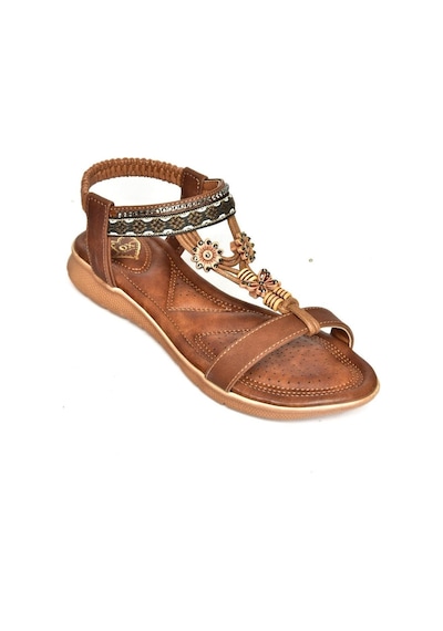Fox Shoes S258015209 Taba Alçak Tabanlı Kadın Sandalet Taba