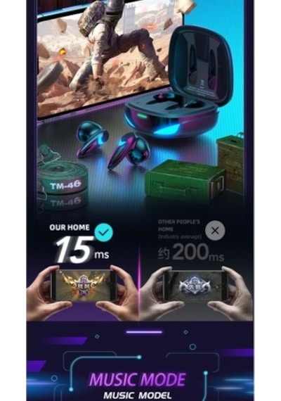 Torima TG-G10 Çift Mikrofonlu 3 Modlu RGB Bluetooth 5.2 Kulak İçi Kulaklık