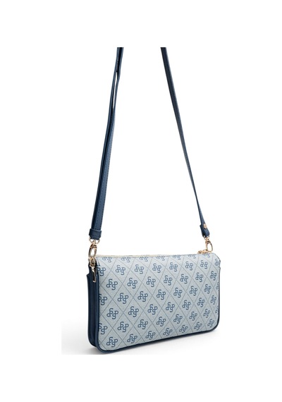 Silver & Polo Silver Polo Gri - Lacivert Monogram Kadın Çapraz Çanta Sp1291