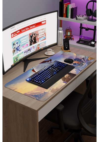 Ganyu Genshin Impact Anime Gacha V3 - 90x40 Xxl Gaming Mouse Pad Fare Altlığı
