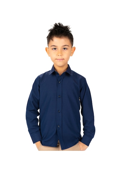 Mnk Baby & Kids Düz Renk Erkek Çocuk Gömlek Mnk0575 Lacivert