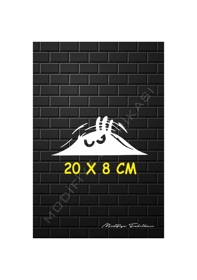 Bagajdan Bakan Adam Sticker Folyo - Beyaz - 20 X 8 Cm