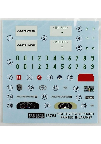Fujimi Id-69 18754 1/24 Ölçek, Toyota Alphard Mz-v Ff/2wd, 8 Kişilik Minibüs Plastik Model Kiti