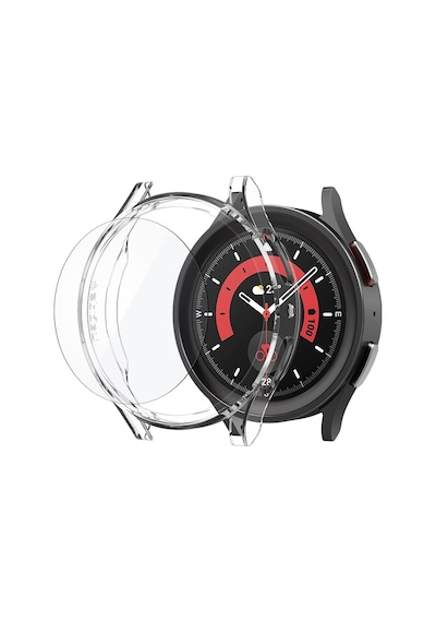 Galaxy Watch 5 Pro 45mm İle Uyumlu Ekran Koruyuculu Kılıf Thin Fit + Glas.tr Slim Hd Crystal Clear - Acs05400 Çok Renkli