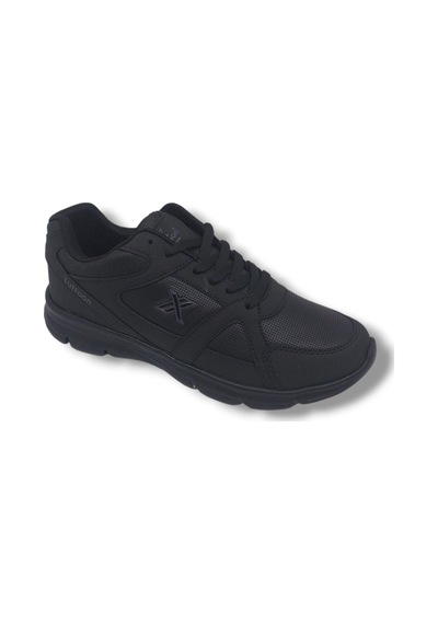 Zerhan Lutton 3555 Unisex Siyah Bağcıklı Yürüyüş Koşu Büyük Numara Spor Ayakkabı 45 46 47 48 Siyah