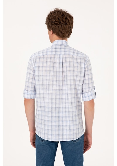 U.s. Polo Assn. Erkek Mavi Gömlek Desenli 50306348-vr036 Mavi