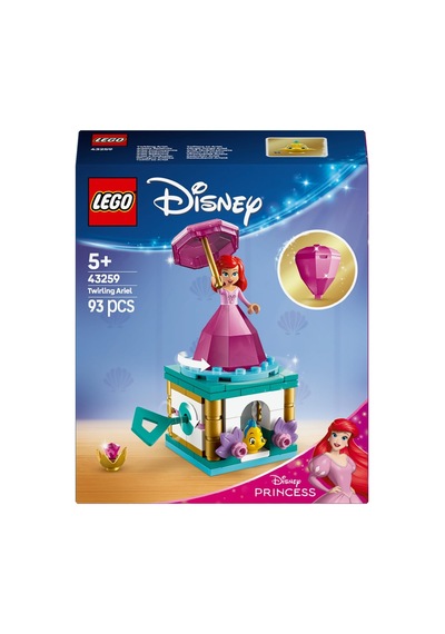 ǀ Disney Princess Dönen Ariel 43259-5 Yaş Ve Üzeri Prenses Seven Çocuklar İçin Mini Bebek Figürü İçeren Yaratıcı Oyuncak Yapım Seti, Doğum Günü Hediyesi 93 Parça