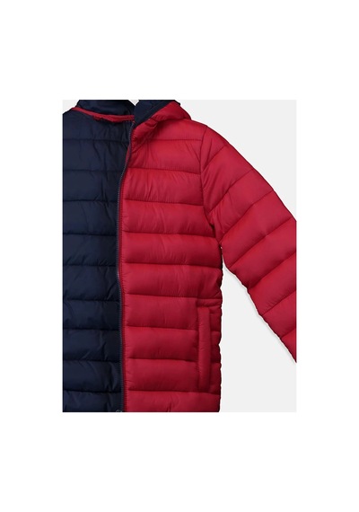 LC Waikiki Lcw Kids Kırmızı Kapüşonlu Uzun Kollu Erkek Çocuk Şişme Mont Kırmızı Süet