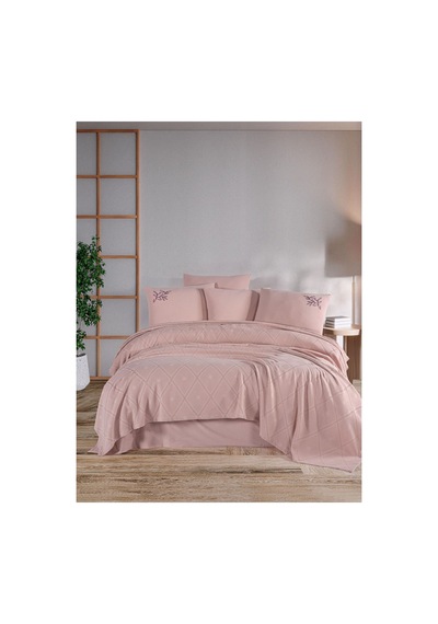 Çift Kişilik Pike Takımı Pembe Pembe