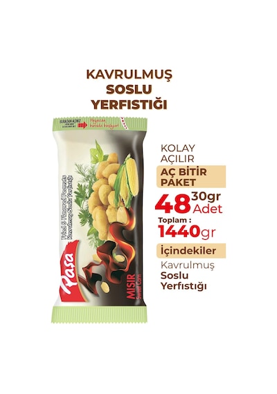Paşa Kuruyemiş Mısır Soslu Yer Fıstığı 48 x 30 G