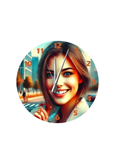 Ti-play Gülenyüz 30x30cm Akrilik Dekoratif Modern Duvar Saati ÇOk Renkli