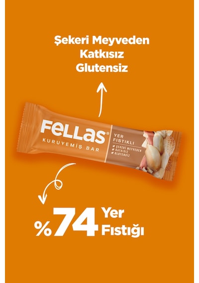 Yer Fıstıklı Kuruyemiş Bar 30g x12 Adet