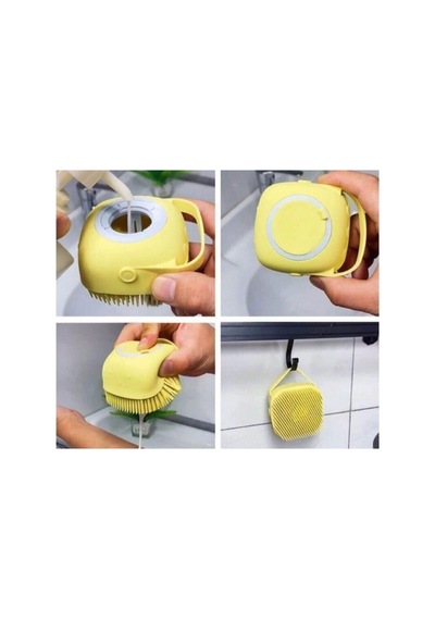 Şampuan Hazneli Silikon Peeling Duş Fırçası Masaj